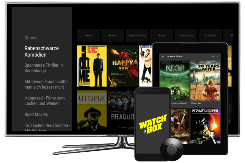 WATCHBOX als App auf Smartphone und Tablet